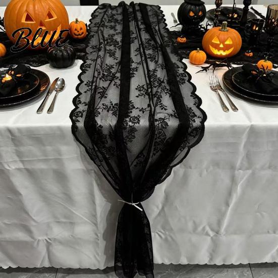 Black Lace Table Coffee Cover Runner White & Runner French Vintage for Table Shoe Cabinet Dining Long Rectangular Decorative