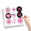 Pink Ribbon Awareness Sticker Decorative Sticker Breasts Cancer Awareness Labels for Event Gift Letter Package Sealing