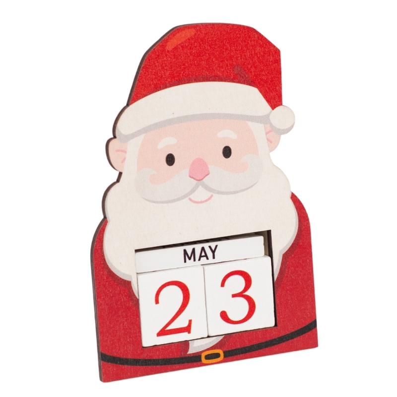 Christmas Calendar Wood Design Festival Table Decoration Countdown Calendar with Numbered Days