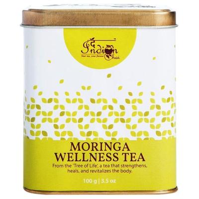 Il Chai Indiano - Tè Benessere alla Moringa 100g con Amla, Tulsi, Menta Piperita, Zenzero ecc. per Detox, Aumenta l'Energia