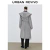 UR Women's Hooded Belted Winter Overcoat