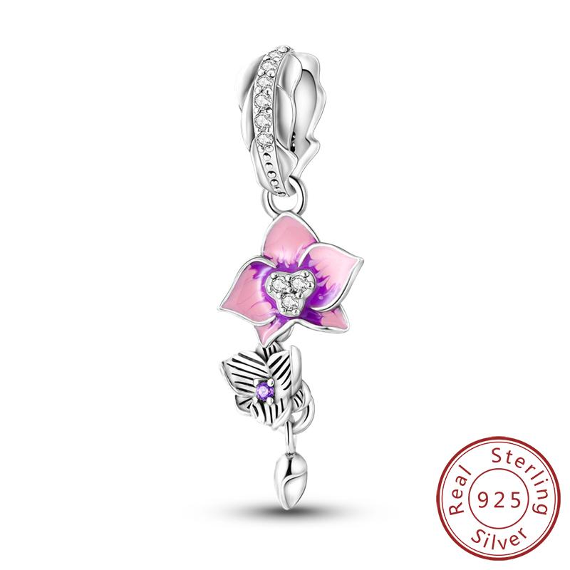 Spring Charms Beads Pendant Copper Flower Butterfly Dragonfly Mushroom Charms Fit Bracelet Woman Man Diy Jewelry