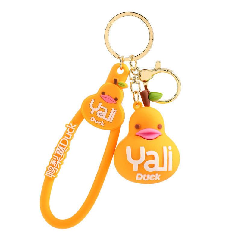 Adorable Silicone Cartoon Duck Keychain Cute Backpack Charm For Students And Kids