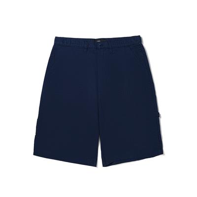 Solid Color Woven Casual Shorts Men Shorts Dark-Blue VN00092XLKZ