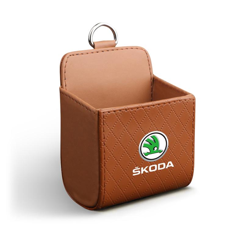 Car Interior Storage Bag Air Outlet Debris Bag Hanging Organizer Box for Skoda SCALA Superb Octavia 2 3 A4 A5 Fabia Kamiq Kapoq Kodiaq Rapid