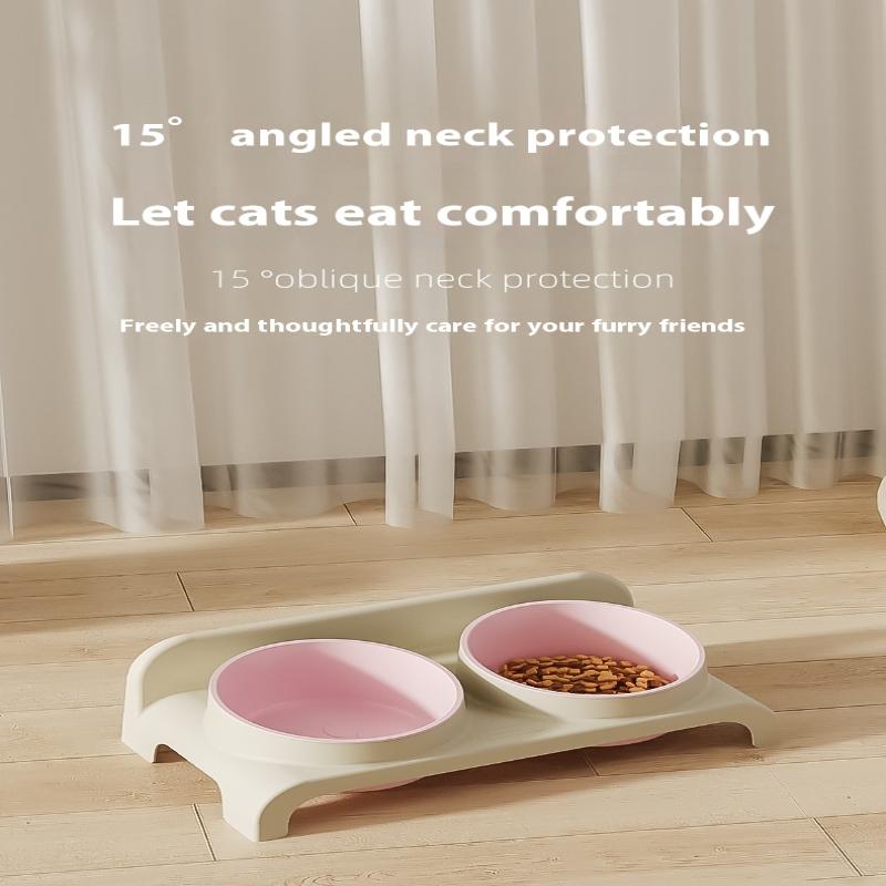 Food Feeders Pet Double Bowls Feeder Adjustable Height Cats Dogs Drinker Water Bowl Dish Elevated Feeding Supplies
