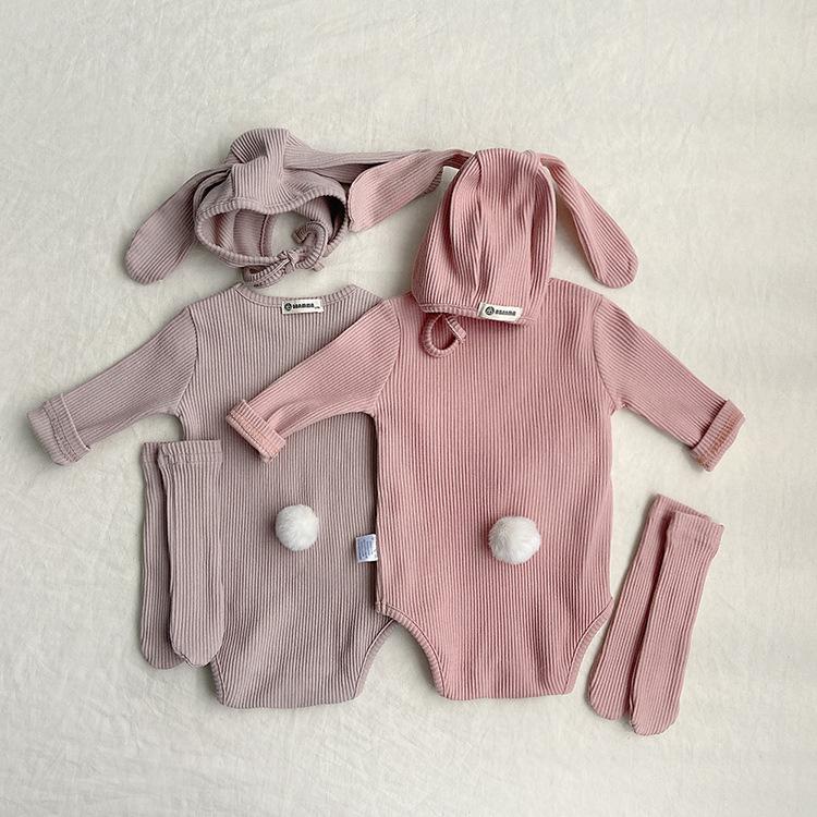 2024 Autumn Korean-Style Cotton Baby Romper Set: Long Sleeve Triangle Onesie for Toddlers