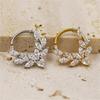 Kristall-Nasen-Clicker Handgefertigt Silberfarben Septum-Ring Edelstahl Piercing-Accessoire für Ohr und Knorpel