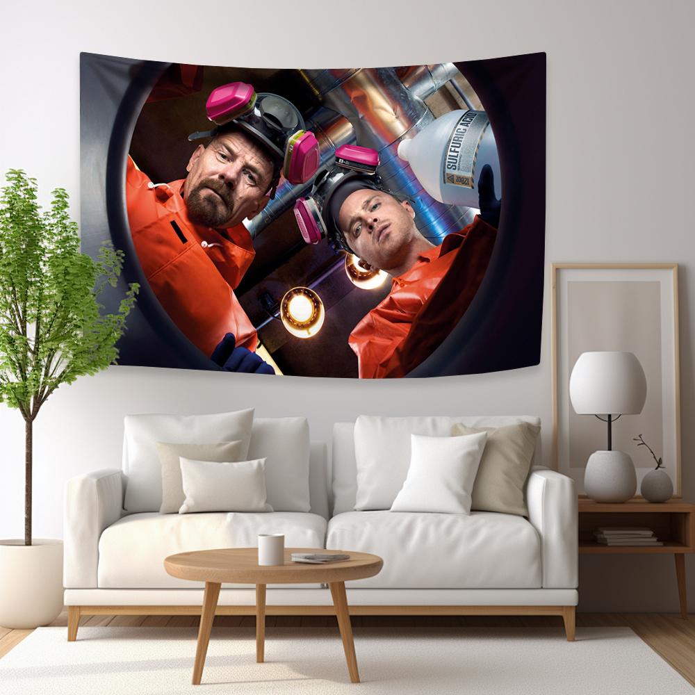 

Классический гобелен с персонажем ТВ Флаг Уолтера Уайта Настенное украшение для спальни, общежития, фон, декор для помещений и улицы, настенный баннер 29x37in