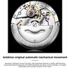 JINSHIDUN Brand Thin Automatic Mechanical Watch Double Calendar Waterproof Men's Watch