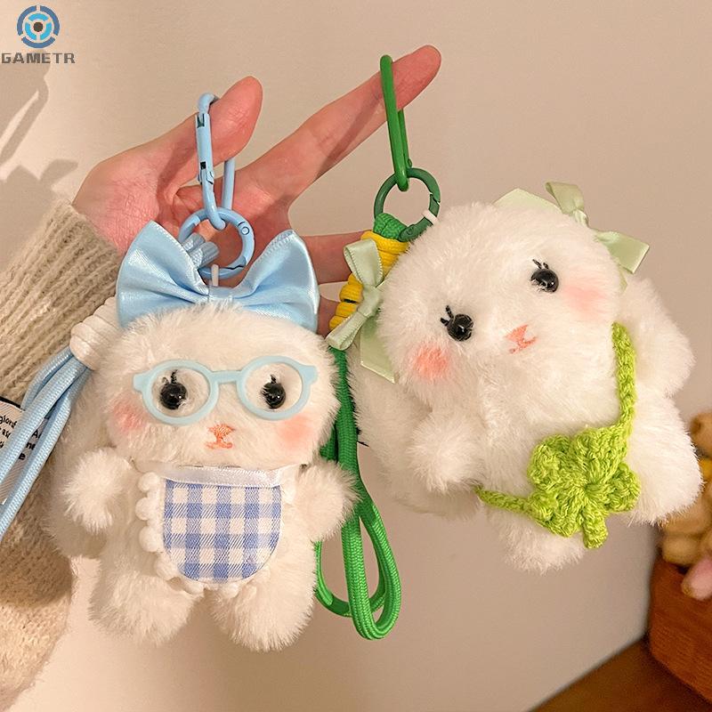 Cartoon Plush Rabbit Keychain Stuffed Doll Toy Bag Pendant Charms Car Keyring Accessories For Women Couples Kawaii Gift