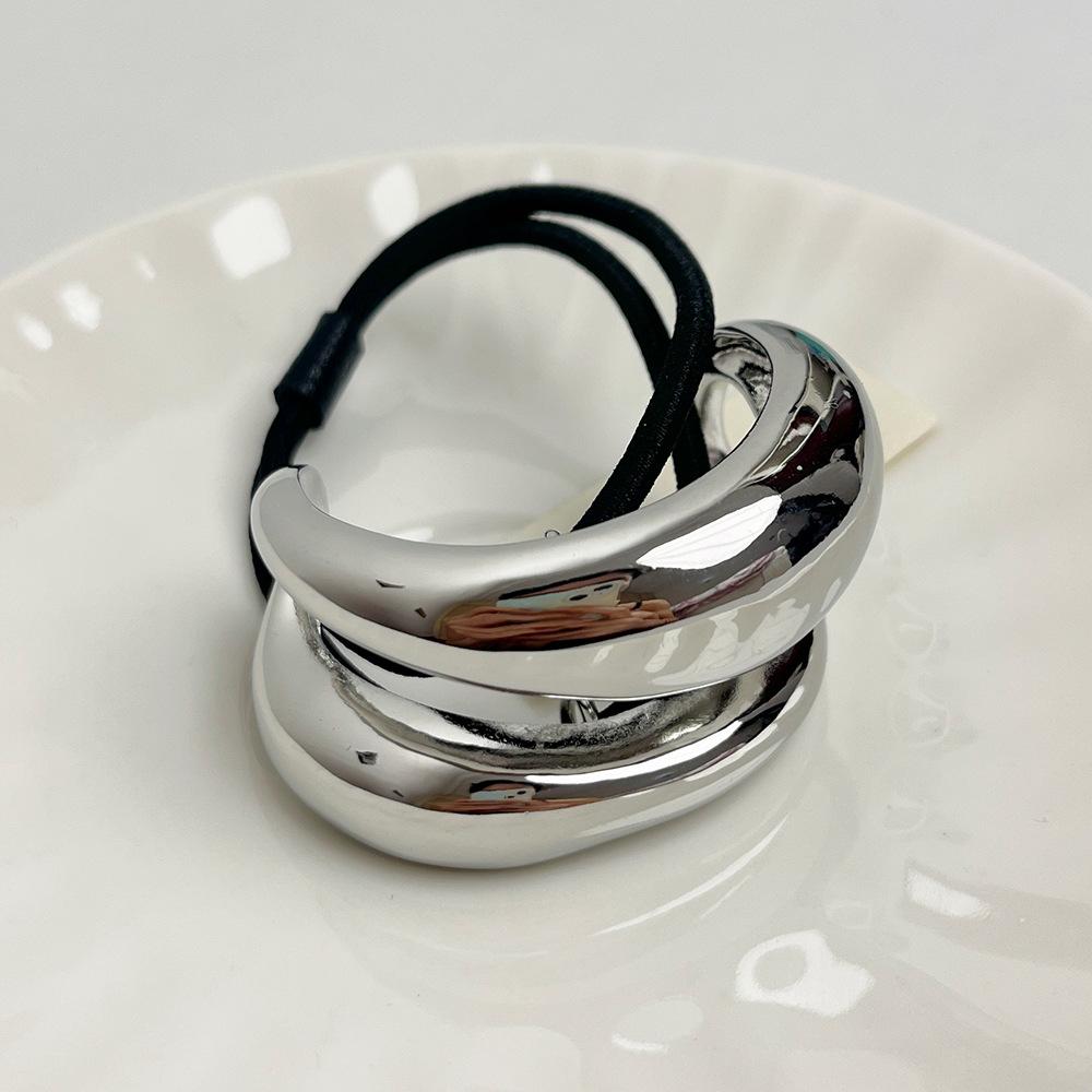 Minimalism Double-layer Metal Hair Bands Ropes Headband Elastic Scrunchies Hairband Tools Fashion Women Hair Accessories