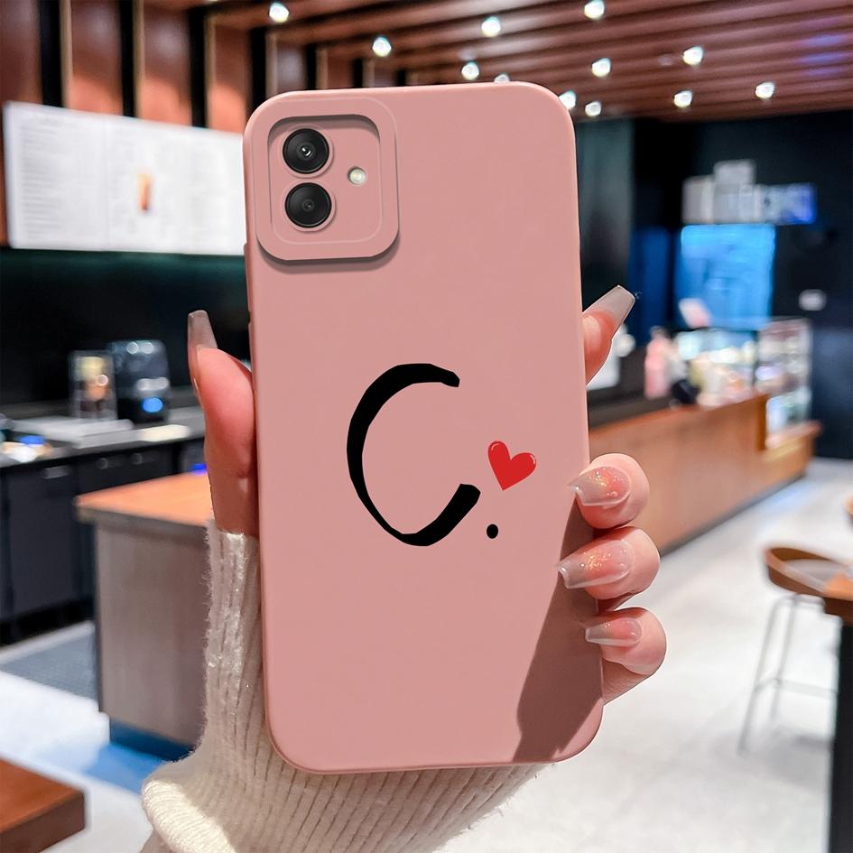 For Samsung A04 A05 A06 A02 A03 M04 M06 A13 A14 Phone Case Premium 26 Letter Pattern Soft Liquid Silicone Anti Fall Protective Cover For Samsung Shell