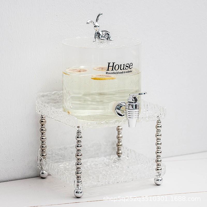 

Прозрачный стеклянный чайник для холодной воды, креативный чайный набор, бар, семейные посиделки, ведро для напитков и сока с краном, чайный сервиз для чайной церемонии