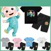 Cocomelon Short Kids Sleeve Tshirt Shorts Boys Girls 2pcs Tops Pants Set Casual