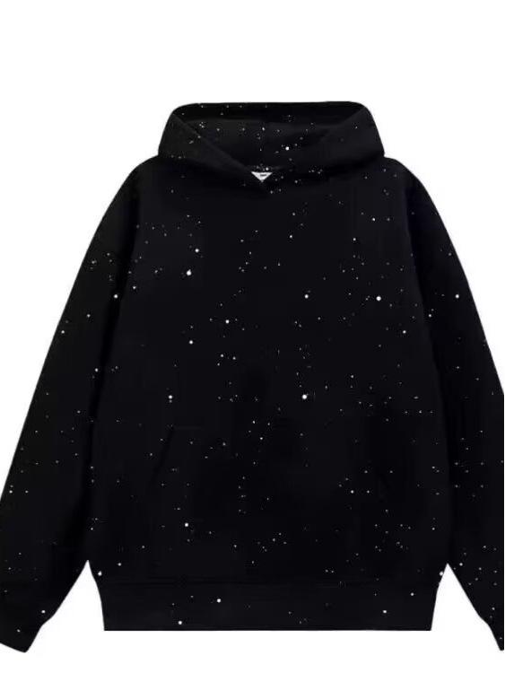 Retro Schleierkraut Kapuzenpullover für Damen & Herren - Unisex Frühling/Herbst Glänzendes Kapuzentop