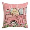 Pink Letter Rabbit Cartoon Cute Pillow Easter Print Cushion Cover Home Sofa Pillow Cover