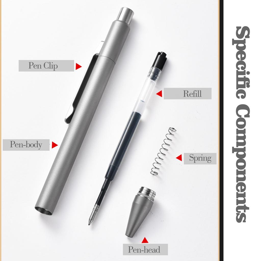 Titanium Alloy Ballpoint Pen with Pocket Pen for for and Everyday Use Clip, Writing, TC4, Business, Office,