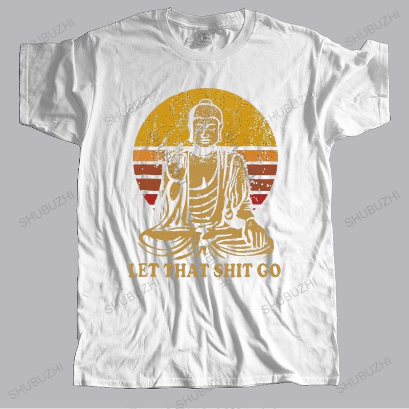 Funny Vintage Let That Go T Shirt Unisex Short Sleeves Buddhism Tshirt Buddhist Religion Buddha Tshirt Loose Fit Soft Cotton Tee