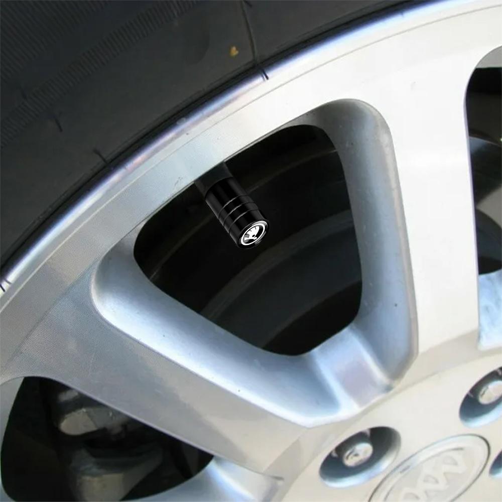 4Pcs Car Wheel Tire Valve Dust Caps Cover Bolt-In Accessories For Skoda S Kodiaq Fabia Kamiq Karoq Octavia 3 A5 A7 Rapid Scala HA5