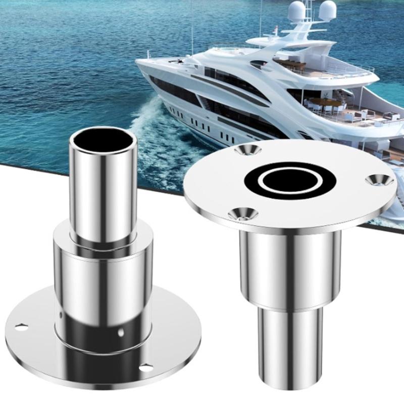 Stainless Steel Exhaust Pipe Thru Wall Tube Socket Hardware Kit 24mm Straight Tube Suitable for Boats Hull Applications