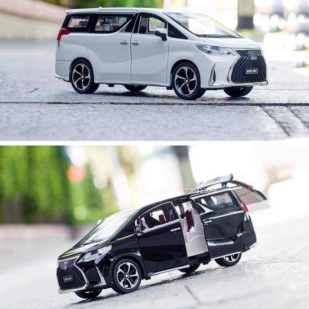 1:24 Scale Alloy LM300H LX570 Model Cars Diecast Toys 6 Doors Opened Wheel Pull Back Vehicles Models for Children Birthday Gifts