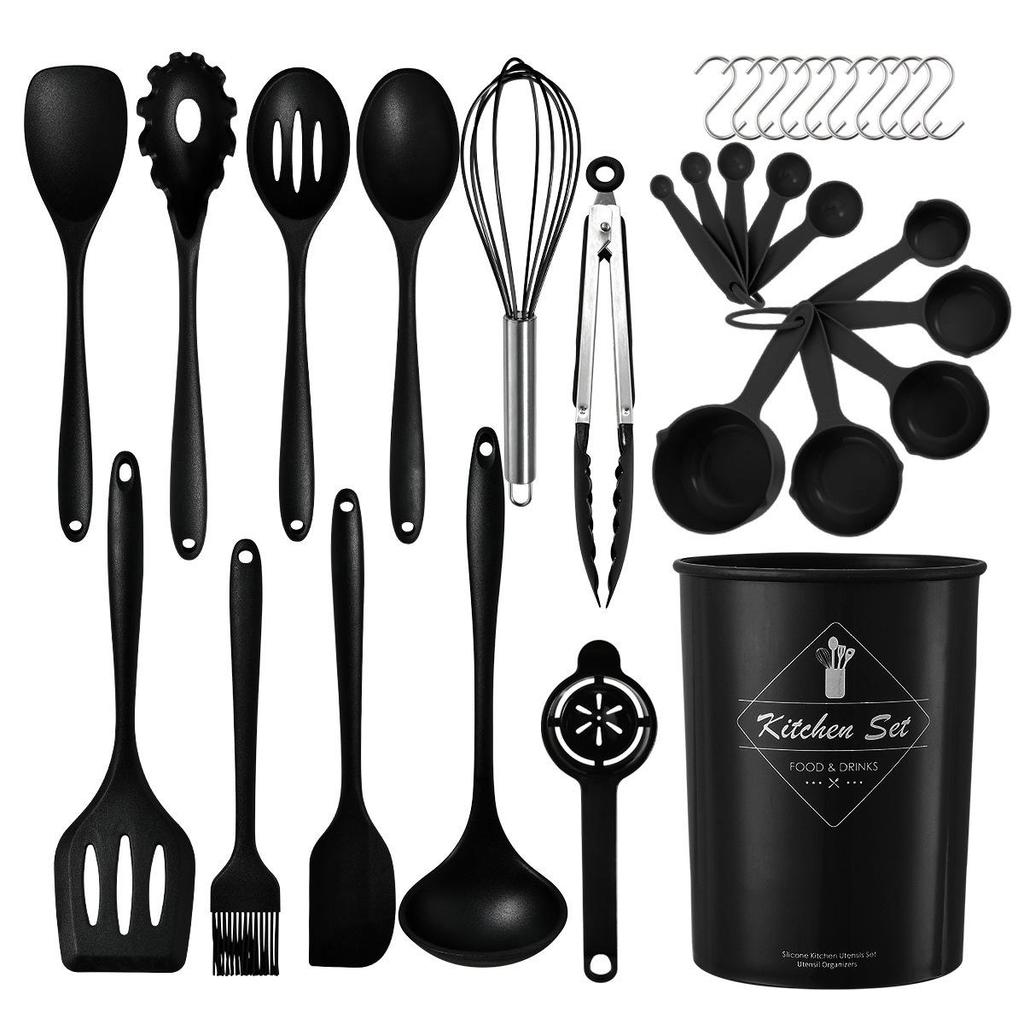 15-Piece Non-Stick Silicone Kitchen Utensil Set: Spatulas, Soup Ladle, Cooking Spoons