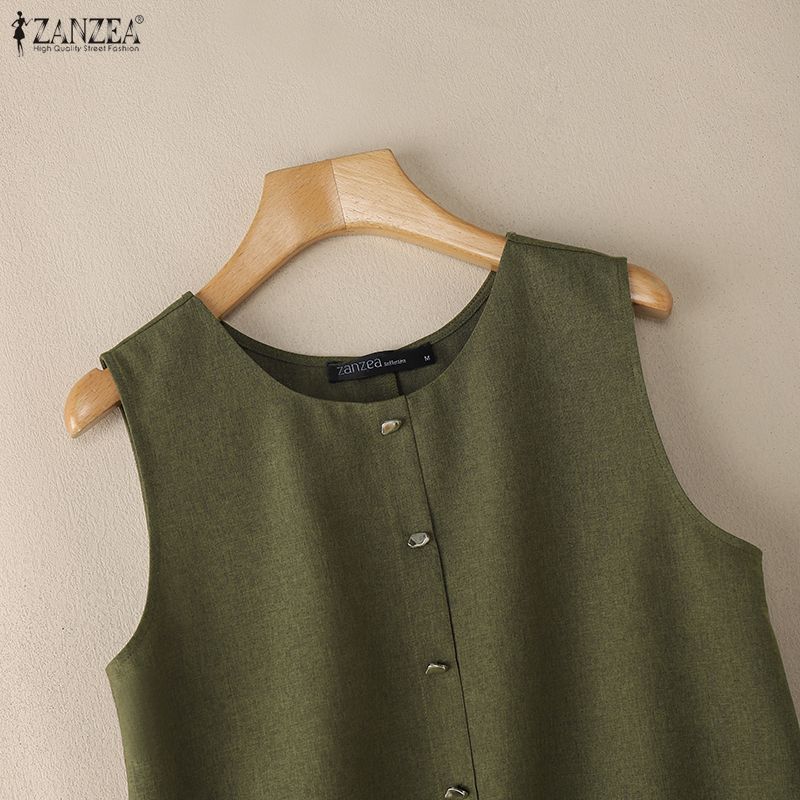 ZANZEA Women Sleeveless Tank Tops and Shorts Summer Two Piece Suit Sets