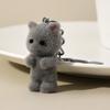 Cute Flocking Keychain Animals Cartoon Cats Bag Hanging Decoration Pendant Resin Dolls Pendant