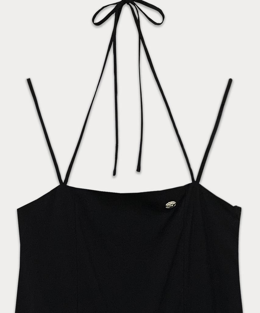 Sseomweeobeoteo Halter Neck Long Dress - Black