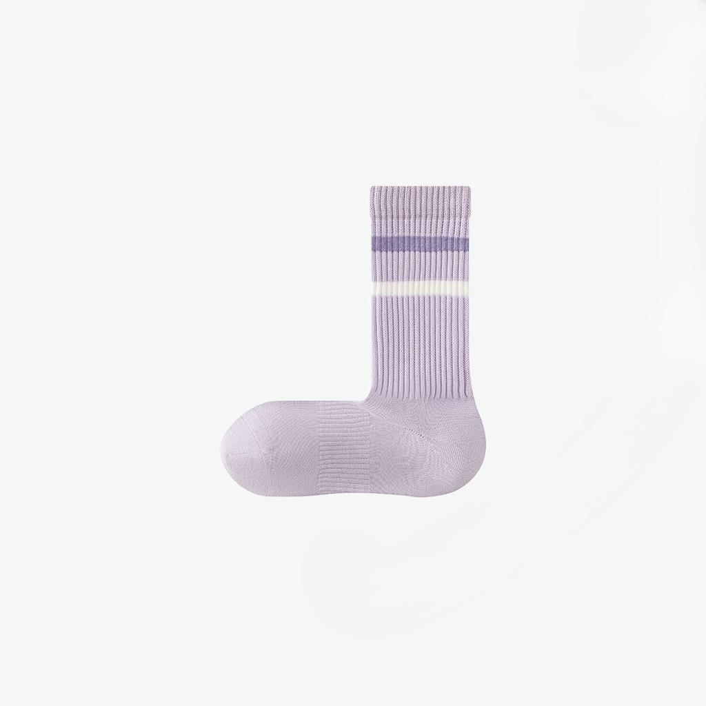 Female Autumn Pure Cotton Stripe Essential Oil Emollient Bacterializer Deodorant Anti Pilling Right Angle Sport Tube Socks