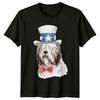 Patriotic Dog American Flag Hat Unisexs TShirt Pet Lovers Tee
