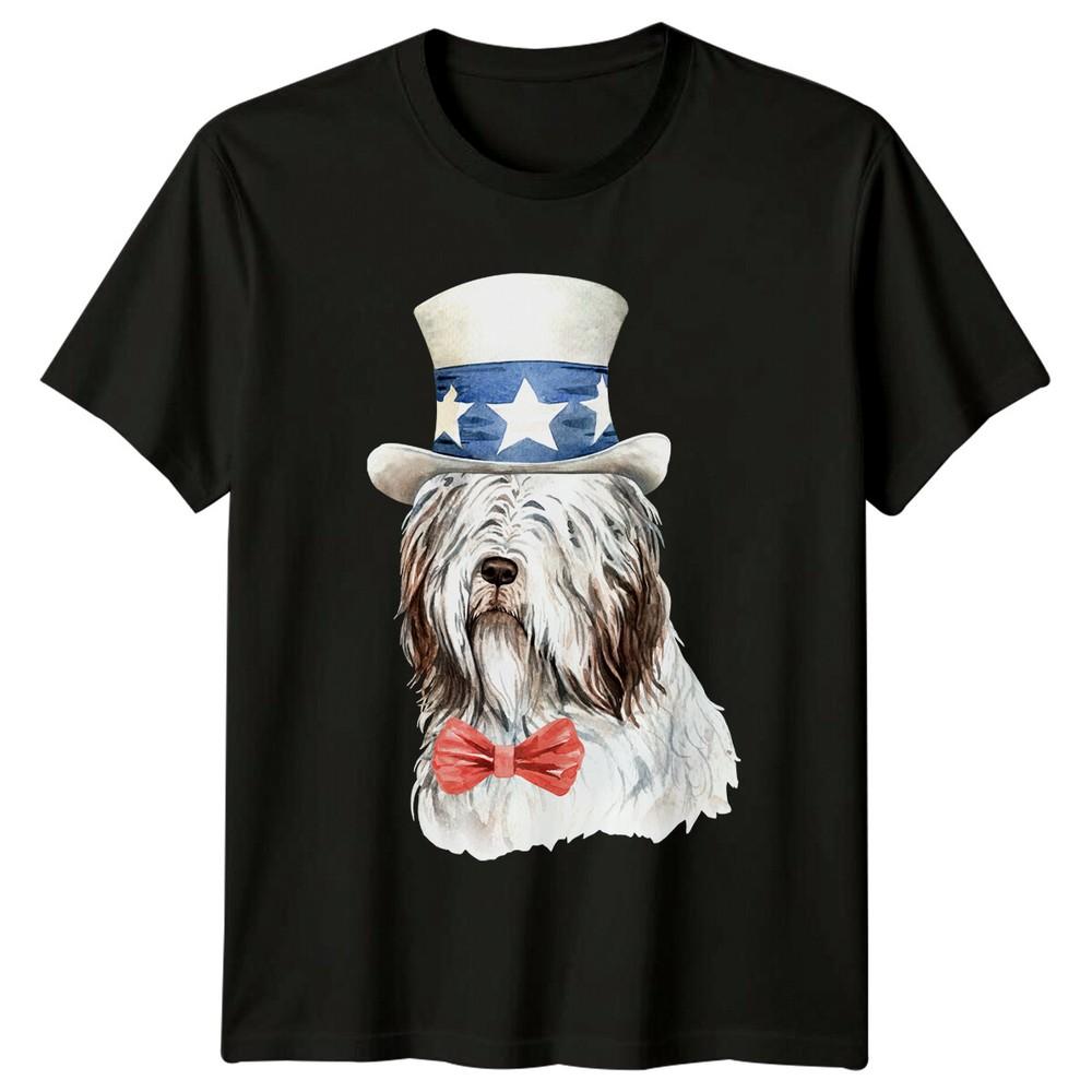 Patriotic Dog American Flag Hat Unisexs TShirt Pet Lovers Tee