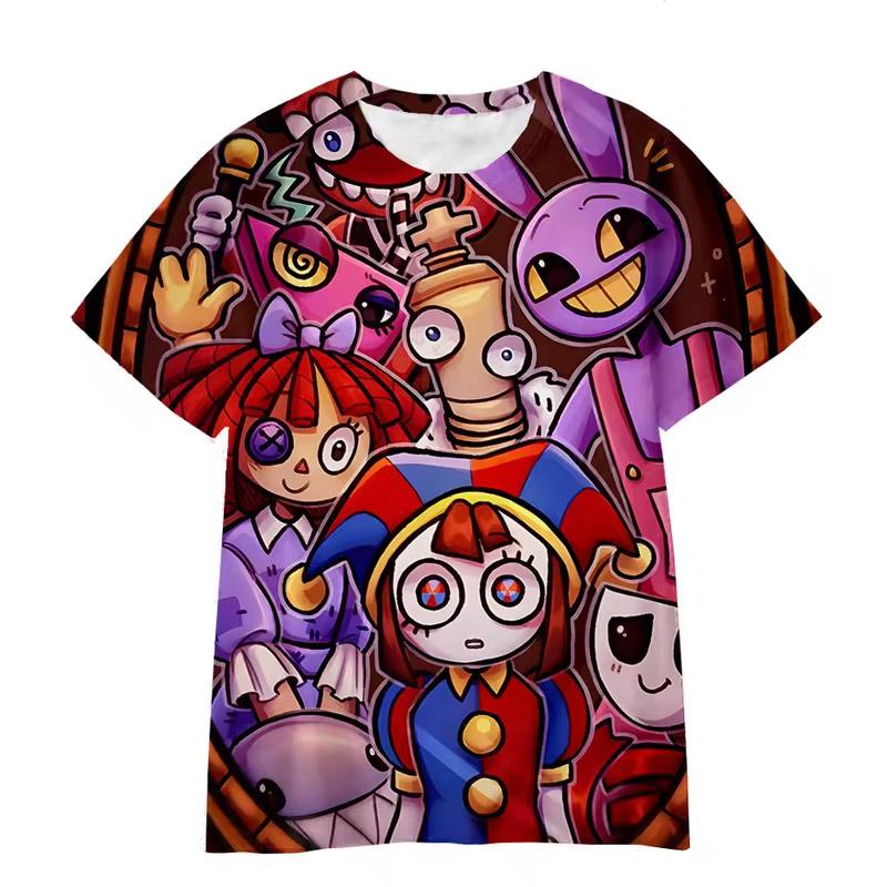 Niesamowity Cyfrowy Cyrk Koszulki Anime Niesamowity Cyfrowy Cyrk Dzieci Cosplay Koszulka Drukowana 3D Dla Chłopców dziewczęca koszulka
