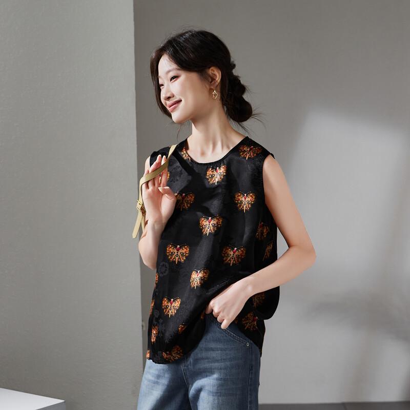 SOFSIL Women's Sleeveless Silk Blend Printed Blouse