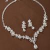 Fashion Bridal Jewelry Wedding Accessories Zircon Rhinestone Set Wedding Banquet Party Versatile Luxury Women's Necklace Earring