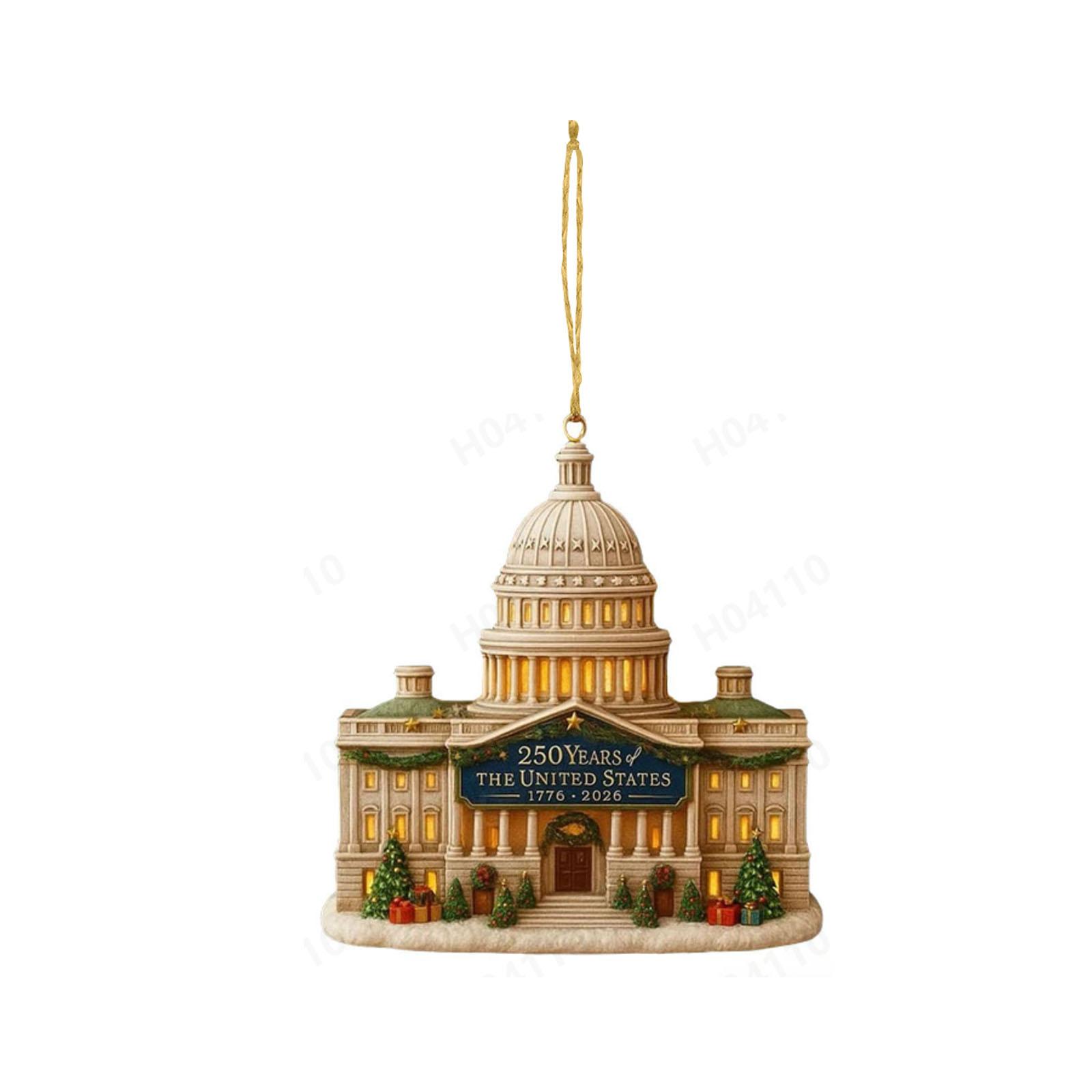 

250th Anniversary Of The Founding Of The United States Christmas Hanging Ornament, Acrylic Flat Christmas Commemorative Hanging Ornament One Size