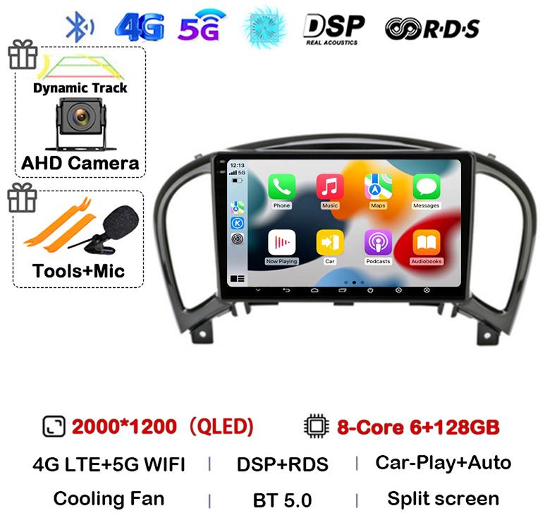 Android 14 Carplay Auto For Nissan Juke YF15 2010 2011 2012 2013 2014 Car Radio Multimedia Video Player GPS Stereo 360 Camera 4G