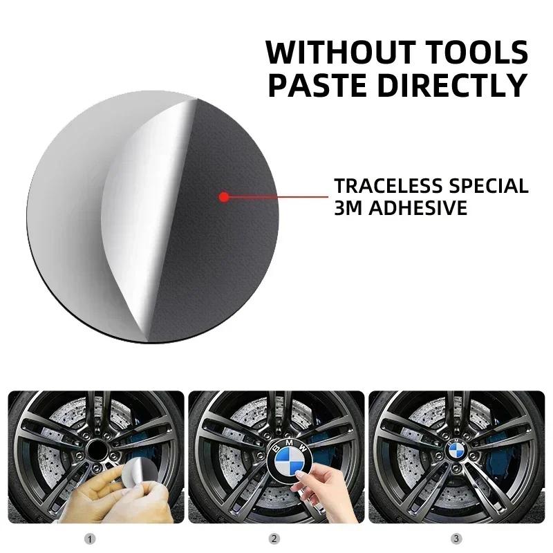 4 Stück 56mm Auto Auto Radnabendeckel Felgenabdeckung Emblem Aufkleber für BMW E36 E46 E60 E90 E91 E92 F30 F20 M3 M5 6 Autozubehör