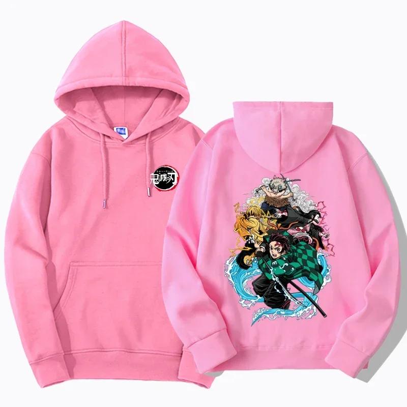 Tanjirou Nezuko Hoodie Devil Killer Anime Men's and Women's Sportswear Kimetsu No YaibaSudaderas Autumn/Winter Warm Hoodie