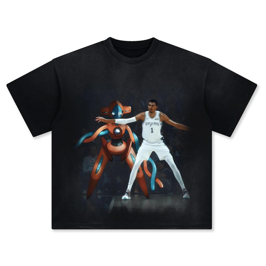 Pokémon Joint Basketball Star Printing Shortsleeved Tshirt Mens 2025 Summer New Fashion Cotton Breathable Y2K Street Top