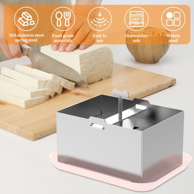 DIY Tofu Press Mould Homemade Tofu Mold Soybean Curd Tofu Making Mold with Drip Tray Stainless Steel Cooking Tool Kitchen Gadget