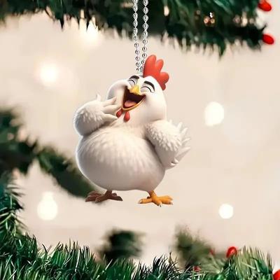 Neue Acryl Flache Lustige Kreative Kaninchen Hahn Auto Rückspiegel Rucksack Dekoration Tag Keychain Anhänger