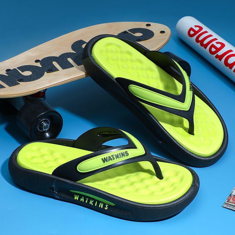 

Мужские модные шлепанцы на толстой подошве - мягкие, летние сандалии для отдыха на открытом воздухе 42-43 зелёный/чёрный