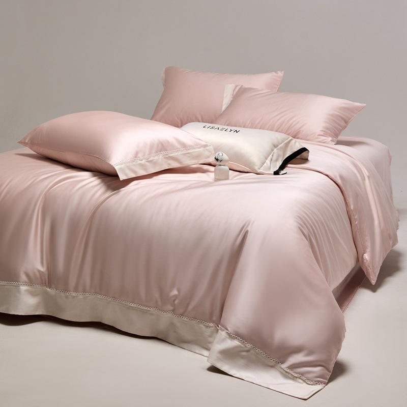 Luxury 200s Lenzing Tencel Bedding Set: Skin-Friendly Bed Sheets, Silk Smooth Duvet Cover, Bare Sleep Bed Skirt.
