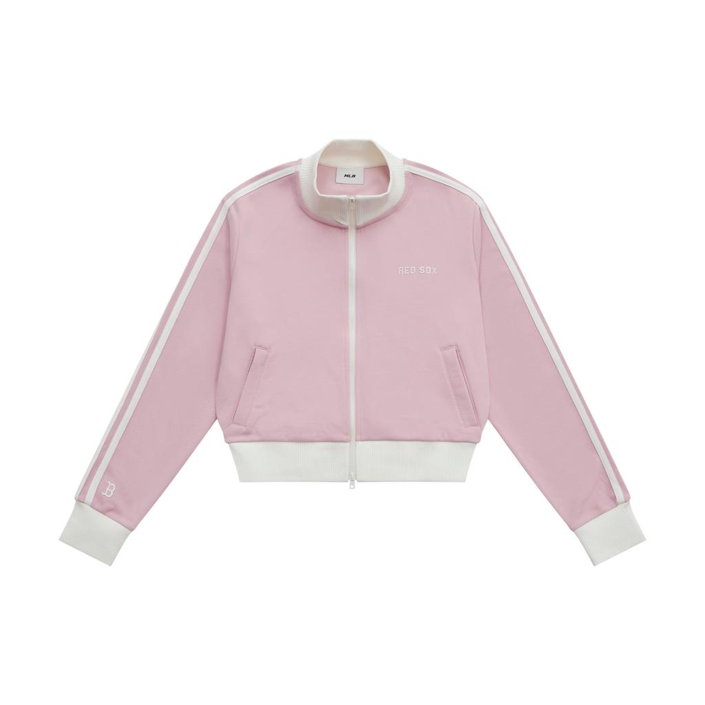 New MLB Preppy Style Collection Boston Red Sox SS25 Jackets & Coats Women's Heather Gray Pink 3FTRV1151-43PKM