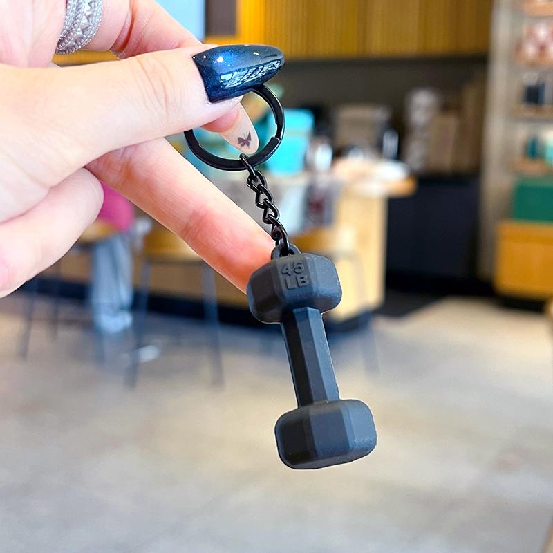 2026 New Barbell Keychain Silicone Dumbbell Keychain Gym Gifts For Gym Lovers Fitness Trainer Gift Backpack Car Key Pendant
