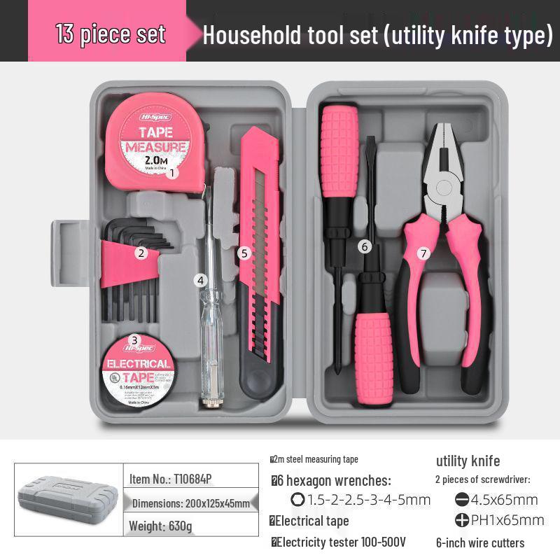 Home Tool Set: Allen Wrench, Storage, Screwdriver, and Pliers