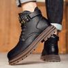 Fashion Men Snow Boots Male Comfortable Winter Plush Walking Casual Shoe Classic Men's Motorcycle Boots All-match Basic Boots For Man