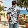 Men's Casual Short Sleeve Shirt Cotton Linen Blend Lightweight Breathable Button Down Collar Summer Top